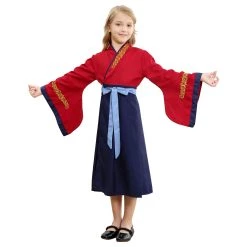 NewCosplay Traditional Chinese Dress Mulan Princess Dress For Little Girl Cosplay Costume