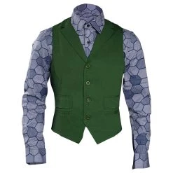 NewCosplay Dark Knight Joker Hexagon Shirt + Vest Costume Tailor Made New Arrivals