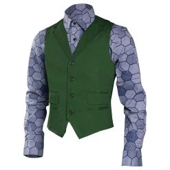 NewCosplay Dark Knight Joker Hexagon Shirt + Vest Costume Tailor Made New Arrivals