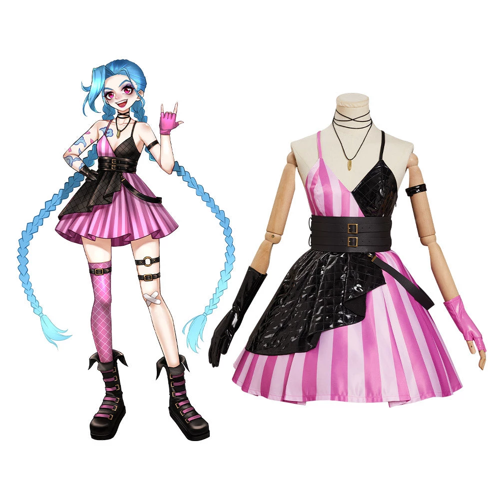CosplaySky New Arrivals LoL Jinx Original Design Cosplay Costume Goth Lolita Dress Outfits-cossky® 3 CosplaySky New Arrivals LoL Jinx Original Design Cosplay Costume Goth Lolita Dress Outfits-cossky®
