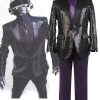 NewCosplay New Arrivals Daft Punk Sparking Black Sequin Performance Outfits Robot Cosplay Costume Purple Version