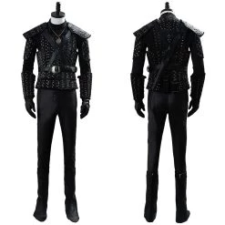 NewCosplay The Witcher Geralt Of Rivia Black Uniform Halloween Cosplay Costume