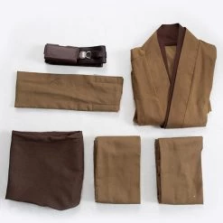 CosplaySky Star Wars Obi Wan Kenobi Jedi Cosplay Costume Brown Version No Cloak