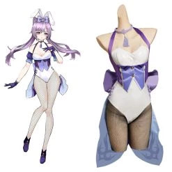 Fandombuy New Arrivals Genshin Impact Keqing Original Design Cosplay Costume Bunny Girls Jumpsuit Outfits