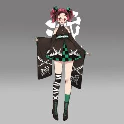 CosplaySky Kamado Tanjiro Demon Slayer Halloween Kimono Original Design Cosplay Costume