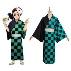 Fansholiday Demon Slayer Kamado Tanjirou Summer Kimono Outfits Halloween Carnival Suit