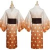 New Cosplaysky Demon Slayer Agatsuma Zenitsu Cosplay Costume Kimono Outfits Halloween Carnival Suit