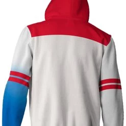 New Cosplaysky Suicide Squad Harley Quinn White Red Pattern Hoodie Girls Zip Up Sweatshirt New Arrivals