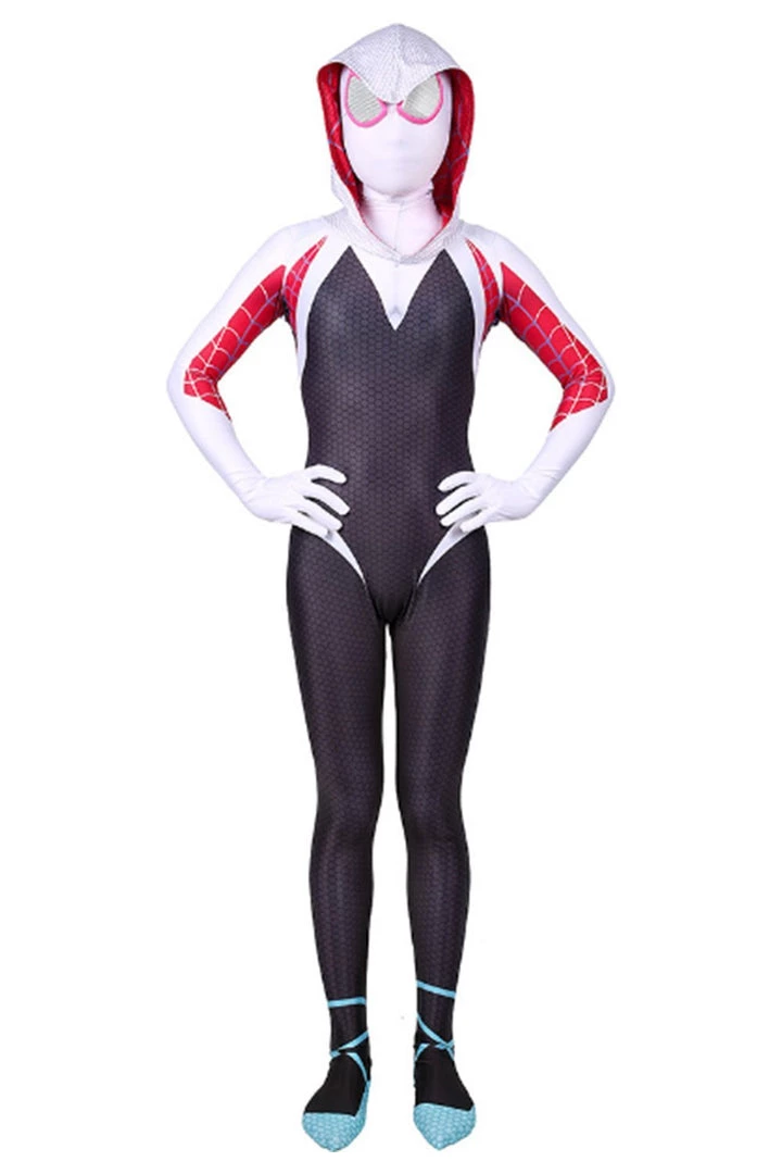 New Cosplaysky New Arrivals Spider-Man: Into The Spider-Verse Spider-Gwen Kids Children Halloween Cosplay Costumes 3 New Cosplaysky New Arrivals Spider-Man: Into The Spider-Verse Spider-Gwen Kids Children Halloween Cosplay Costumes