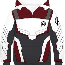 CosplaySky Kids Avengers 4 Endgame Hoodie Captain Ameriaca Quantum Realm Suit Pullover Sweatshirt Unisex