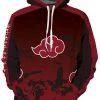 New Cosplaysky Naruto Hoodie Akatsuki Red Cloud Pullover Sweatshirt New Arrivals