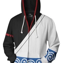 New Cosplaysky Gintama Merchandies Sakata Gintoki Hoodie 3D Zip Up Sweatshirt Unisex New Arrivals