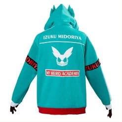 New Cosplaysky Teen Hoodie My Hero Academia Boku No Hero Izuku Midoriya Deku Zip Up Sweatshirt Unisex