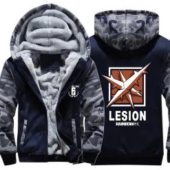 New Cosplaysky Tom Clancy's Rainbow Six Siege Lesion ELAS Hoodie Thich Windter Jacket Camouflage New Arrivals