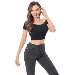 INSWEAR New Arrivals 1970S Pink Lady Cosplay Costume Off-shoulder Short Sleeve Shirt Top