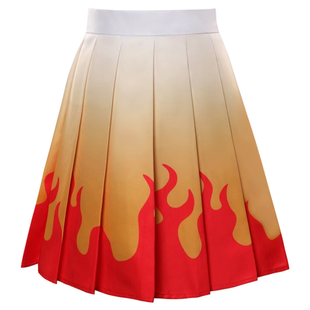 Fandombuy Demon Slayer Rengoku Kyoujurou Cosplay Costume Pleated Skirt Halloween Carnival Suit 3 Fandombuy Demon Slayer Rengoku Kyoujurou Cosplay Costume Pleated Skirt Halloween Carnival Suit