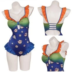 NewCosplay Anime Demon Slayer Hashibira Inosuke Sexy One-Piece Swimsuit Original Designers Cosplay Custome- New Arrivals