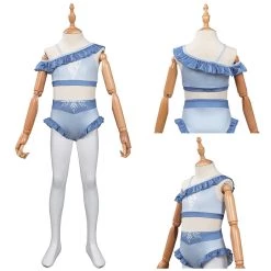 New Cosplaysky Kids Children Frozen Elsa Swimsuit Cosplay Costume Jumpsuit Swimwear