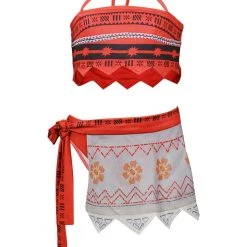 Fandombuy Kids Children Moana Swimsuit Cosplay Costume Two-Piece Swimwear