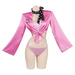 Viele Kostüme New Arrivals Retro Pink Ladies Grease Swimsuit Cosplay Costume Jumpsuit Swimwear Halloween Carnival Suit