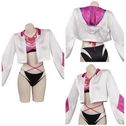 CosplaySky New Arrivals Spider-Man: Across The Spider-Verse Gwen Stacy Cosplay CostumeTop Shorts Cloak Swimsuit Outfits Halloween Carnival Suit