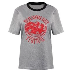 CosplaySky Stranger Things Season 4 Eleven Cosplay Costume Strawberry Short Sleeve T-shirt