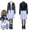 NewCosplay Bride Of Chucky Tiffany Coat Dress Outfits Halloween Carnival Suit Cosplay Costume
