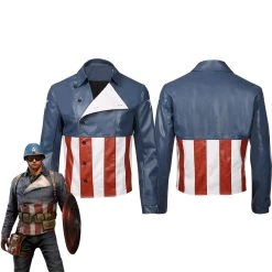 NewCosplay Avengers Game-Captain America Jacket Coat Cosplay Costume