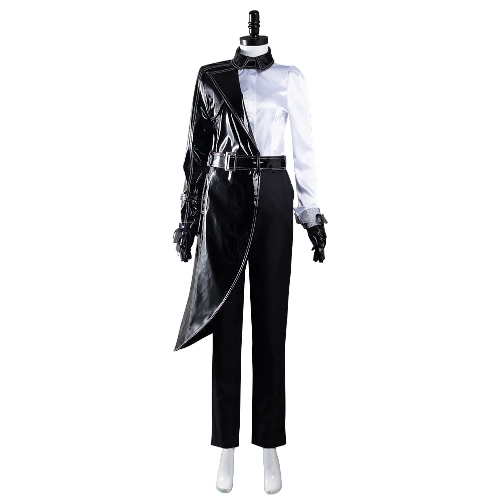 NewCosplay Cruella Black White Shirt Coat Pants Outfits Halloween Carnival Suit Cosplay Costume 4 NewCosplay Cruella Black White Shirt Coat Pants Outfits Halloween Carnival Suit Cosplay Costume