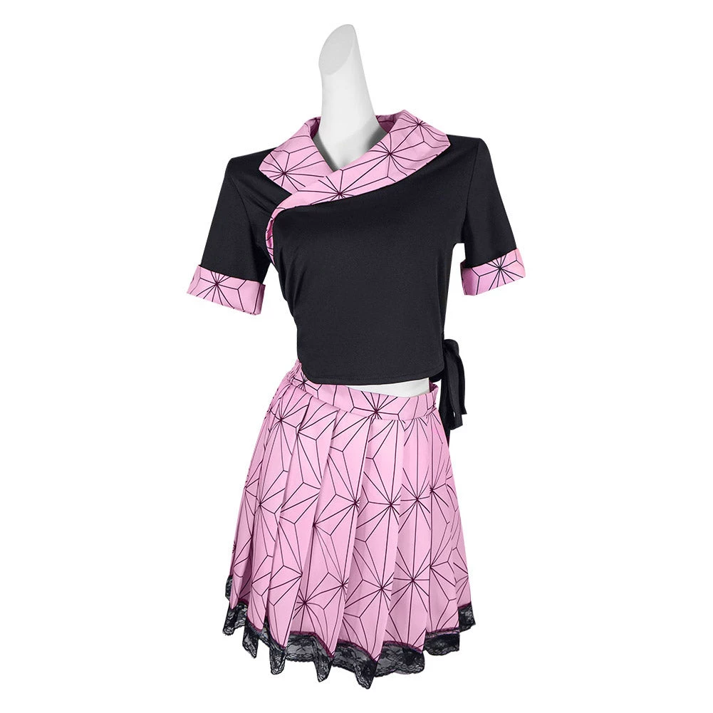 INSWEAR Demon Slayer Kamado Nezuko Cosplay Costume JK Maid Dress Outfits 3 INSWEAR Demon Slayer Kamado Nezuko Cosplay Costume JK Maid Dress Outfits