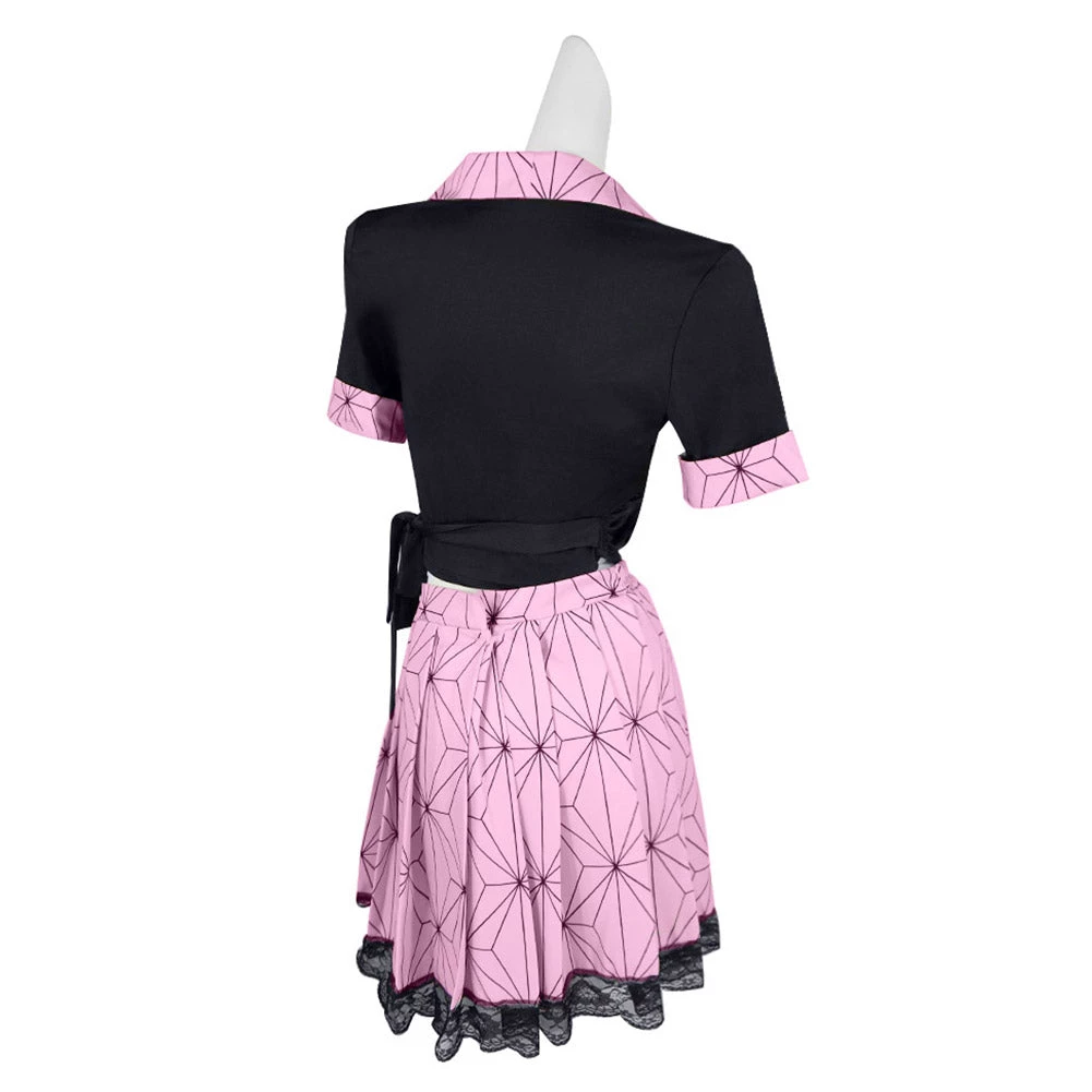 INSWEAR Demon Slayer Kamado Nezuko Cosplay Costume JK Maid Dress Outfits 5 INSWEAR Demon Slayer Kamado Nezuko Cosplay Costume JK Maid Dress Outfits