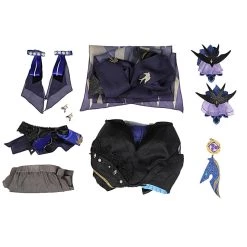 NewCosplay Genshin Impact Keqing Opulent Splendor Skin Halloween Carnival Cosplay Costume New Arrivals