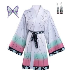 NewCosplay Demon Slayer Kimetsu No Yaiba Kochou Shinobu Cloak Halloween Cosplay Costume