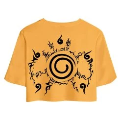 Fandombuy Women Naruto Crop Top Sets Uzumaki Naruto Cosplay Short Sleeve T-shirt Shorts 2 Pieces Sets Casual Clothes