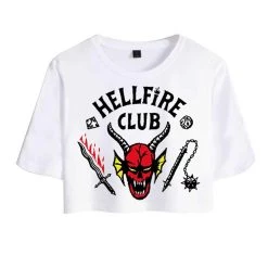 Cossky Stranger Things 4 Hellfire Club Cospaly Costume Crop Top Shorts Set