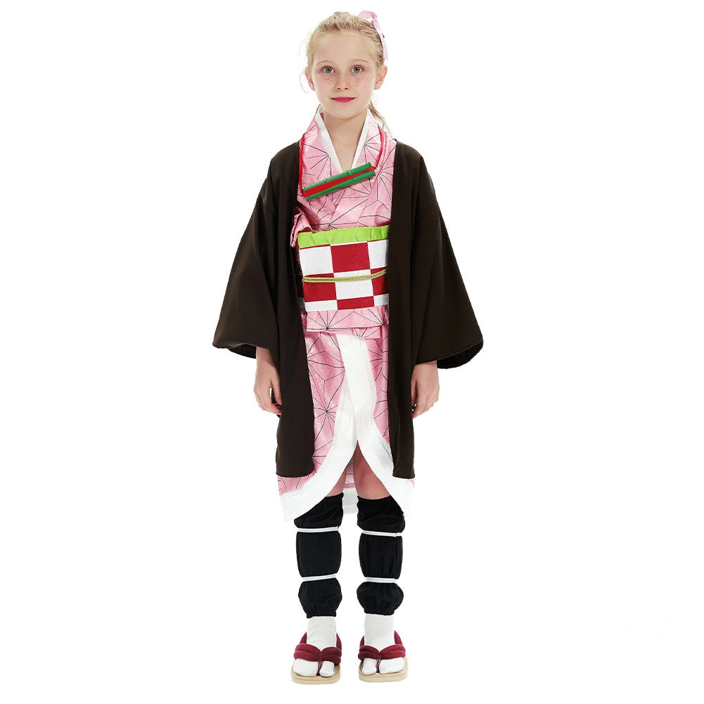 NewCosplay New Arrivals Demon Slayer: Kimetsu No Yaiba Kamado Nezuko Kids Kimono Anime Cosplay Costume 4 NewCosplay New Arrivals Demon Slayer: Kimetsu No Yaiba Kamado Nezuko Kids Kimono Anime Cosplay Costume