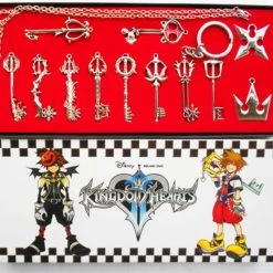 NewCosplay New Arrivals Kingdoms Hearts Keychain Necklace Pendant Gift12Pcs Collection Sets Cosplay Accessories