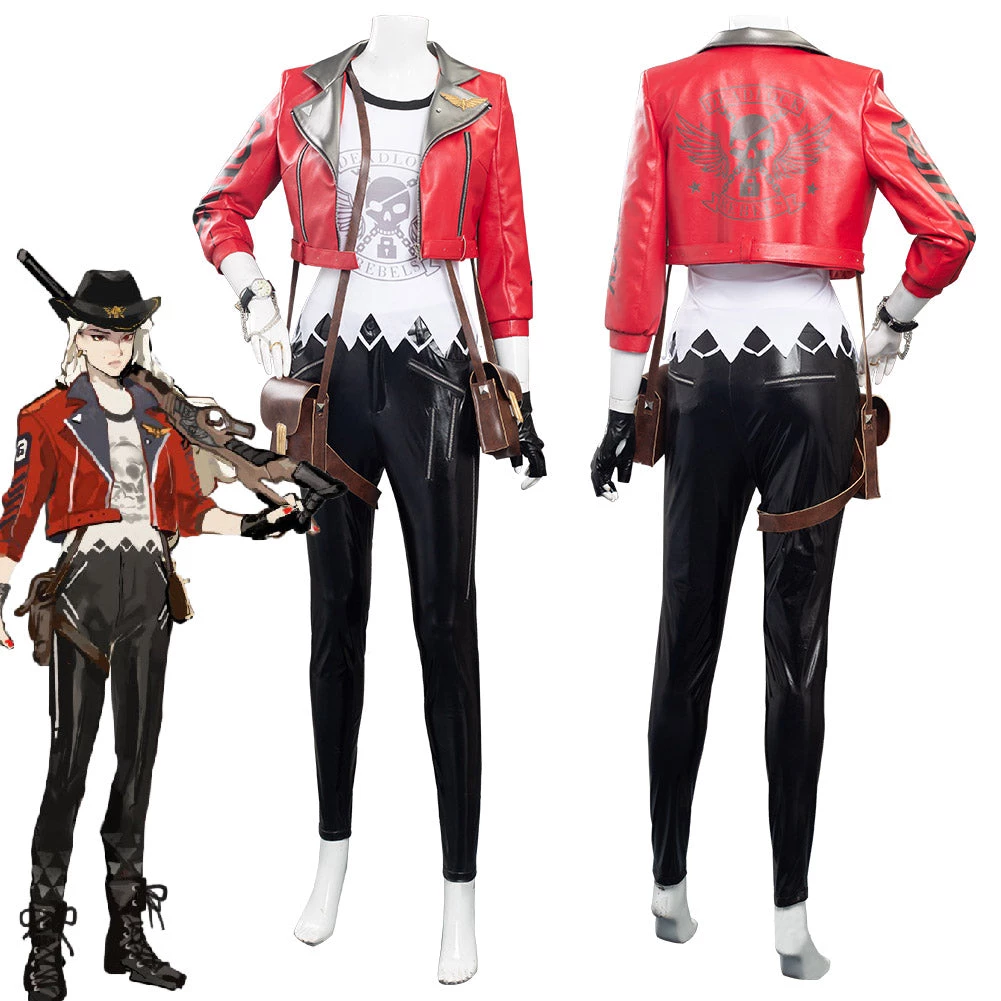 NewCosplay OW OverWatch Deadlock Ashe Outfits Halloween Carnival Suit Cosplay Costume 3 NewCosplay OW OverWatch Deadlock Ashe Outfits Halloween Carnival Suit Cosplay Costume