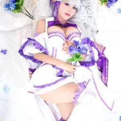 NewCosplay Re:Zero Life In A Different World From Zero Emilia Outfit Cosplay Costume 24 NewCosplay Re:Zero Life In A Different World From Zero Emilia Outfit Cosplay Costume