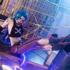 NewCosplay League Of Legends LoL Jinx Uniform Outfits Halloween Carnival Suit Cosplay Costume New Arrivals