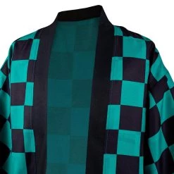 NewCosplay Demon Slayer Kamado Tanjirou Halloween Carnival Suit With Earrings Belt Cosplay Costume