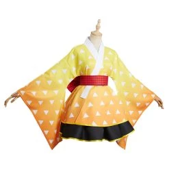 NewCosplay New Arrivals Demon Slayer Agatsuma Zenitsu Kimono Lolita Dress Outfits Halloween Carnival Suit Cosplay Costume