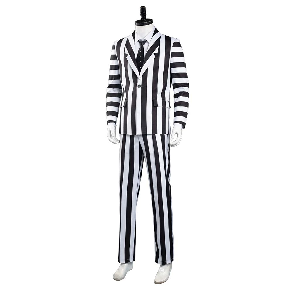 NewCosplay Beetlejuice Adam Men Black And White Striped Suit Jacket Shirt Pants Outfits Halloween Carnival Costume Cosplay Costume New Arrivals 5 NewCosplay Beetlejuice Adam Men Black And White Striped Suit Jacket Shirt Pants Outfits Halloween Carnival Costume Cosplay Costume New Arrivals