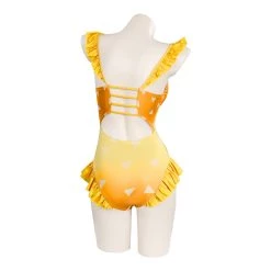 NewCosplay Demon Slayer Agatsuma Zenitsu Swimwear Outfits Halloween Carnival Suit Cosplay Costume New Arrivals