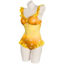 NewCosplay Demon Slayer Agatsuma Zenitsu Swimwear Outfits Halloween Carnival Suit Cosplay Costume New Arrivals