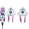 NewCosplay New Arrivals League Of Legends LOL Fox Ahri The Nine-Tailed Fox Women Kimono Dress Outfit Halloween Carnival Suit Cosplay Costume