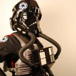 NewCosplay New Arrivals Star Wars Imperial Tie Fighter Pilot Black Flightsuit Uniform Jumpsuit B