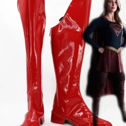 NewCosplay CBS TV Supergirl Kara Danvers Cosplay Prop Shoes Rain Boots Jackboots Kneeboots New Arrivals