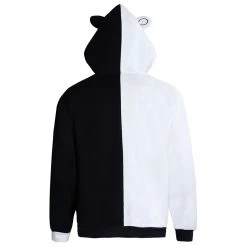NewCosplay Danganronpa Dangan Ronpa Monokuma Hoodie Black And White Bear Zipper Jacket Coat Cosplay Costume