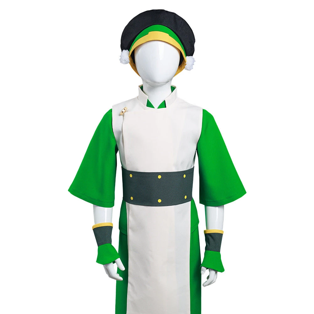 NewCosplay New Arrivals Avatar: The Last Airbender Toph Bengfang Vest Pants Cosplay Costume For Kids Children 8 NewCosplay New Arrivals Avatar: The Last Airbender Toph Bengfang Vest Pants Cosplay Costume For Kids Children